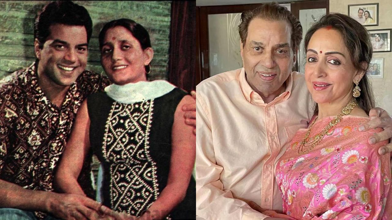 Dharmendra with both wife