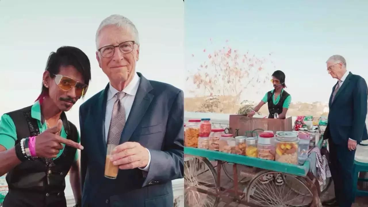 Dolly Chai wala with Bill Gates